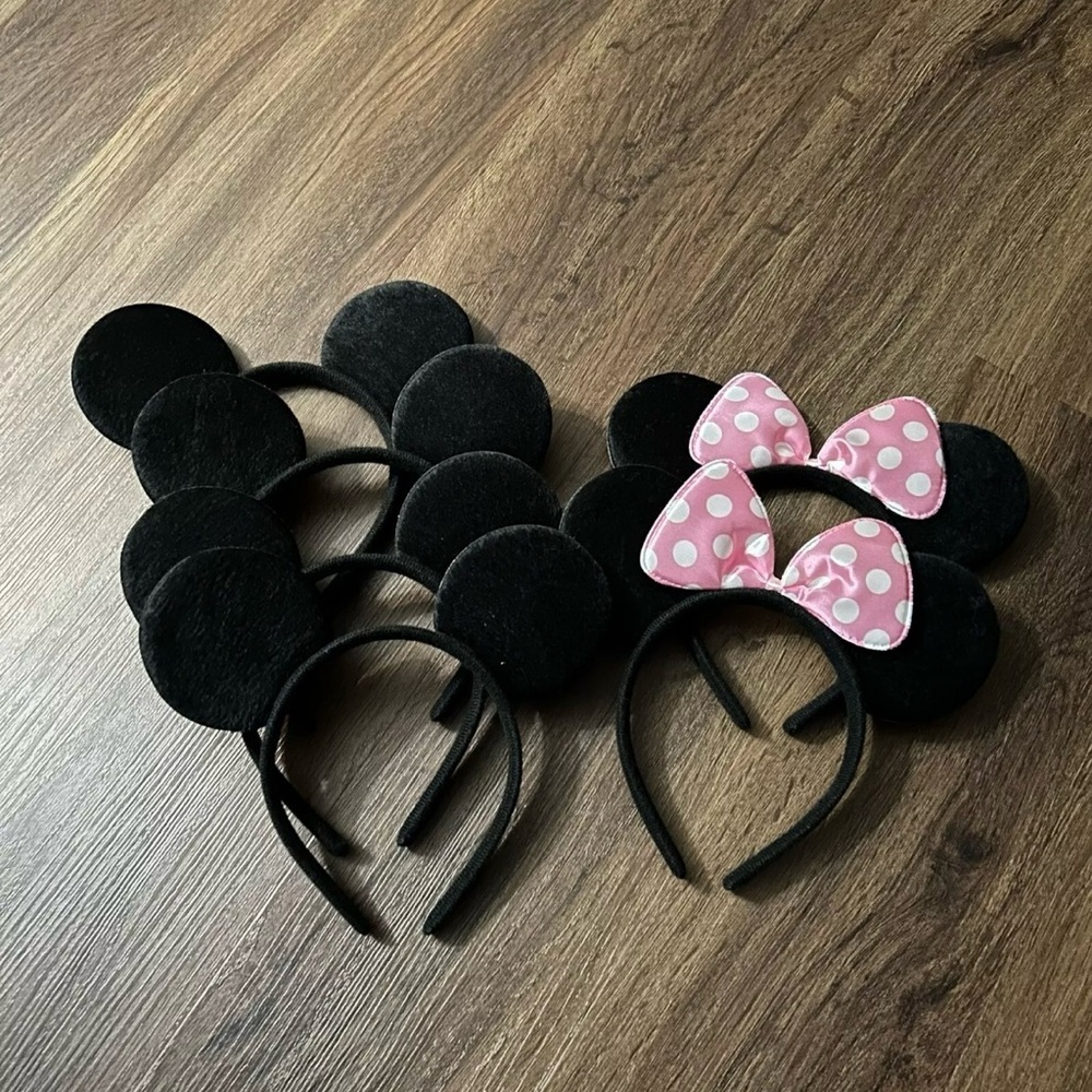 Disney Minnie Mouse Felt Ears Headbands 6 Piece Bundle Adult